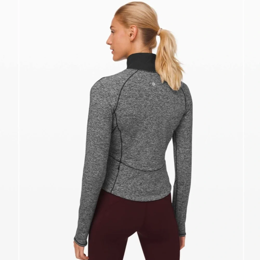 Lululemon Always Alert 1/2 Zip - Heathered Black - Size 6 - Picture 12 of 15